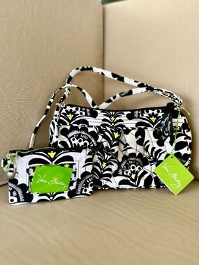 NWT Vera Bradley 2-Piece Set Fanfare Crossbody Bag & Zip ID Case